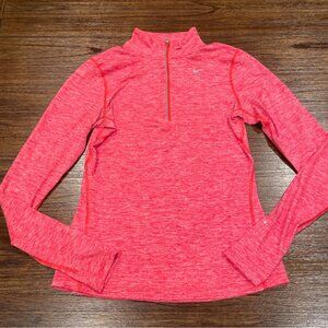 Nike Dri-Fit Women's XS Pink Half-Zip Running Shirt Long Sleeve Top Activewear